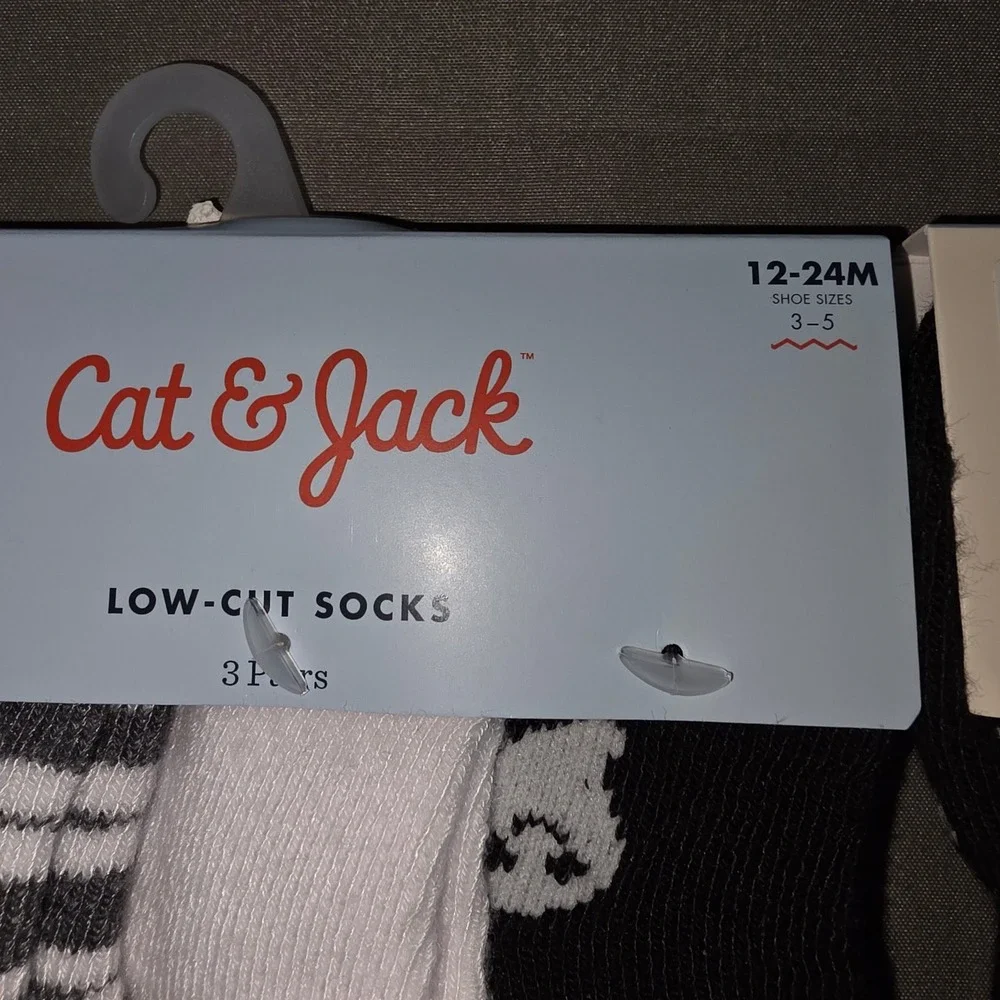 Cat & Jack Toddler Halloween Low Cut Socks 3 Pairs Ghost Mummy 12-24M Shoe 3-5